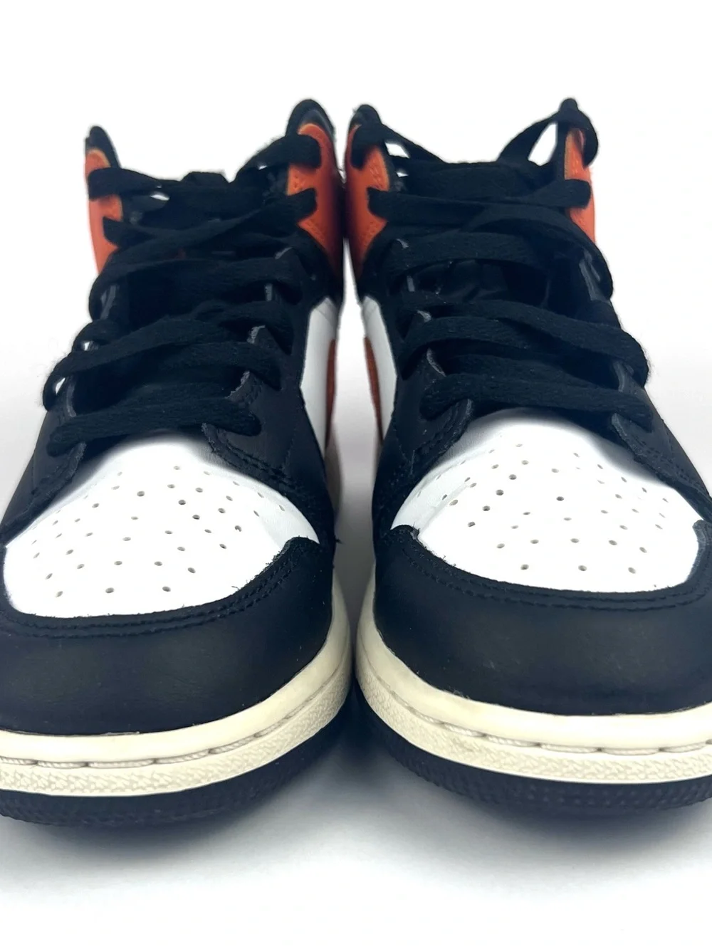 Nike Air Jordan 1 Mid - Orange/Black/White Kids Sneakers